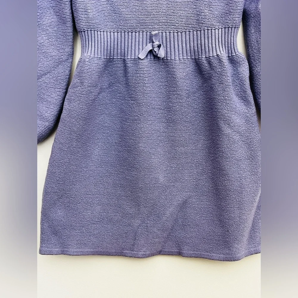 Janie and Jack Puff Sleeve Knit Sweater Dress Girls 12 Long Sleeve Lavender EUC